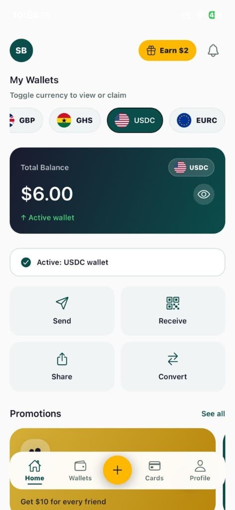 NexuzPay app dashboard showing multi-currency wallets and balance